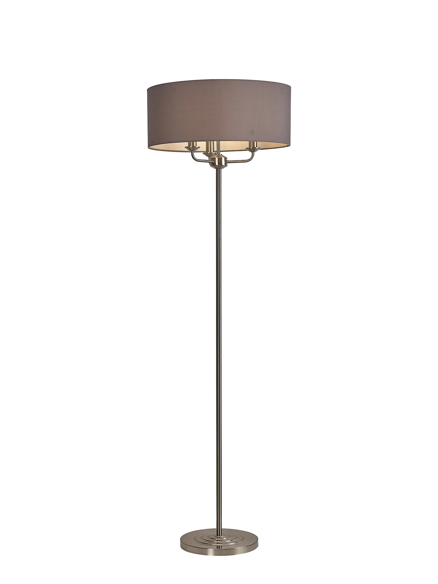 Banyan 45cm 3 Light Floor Lamp Satin Nickel; Grey